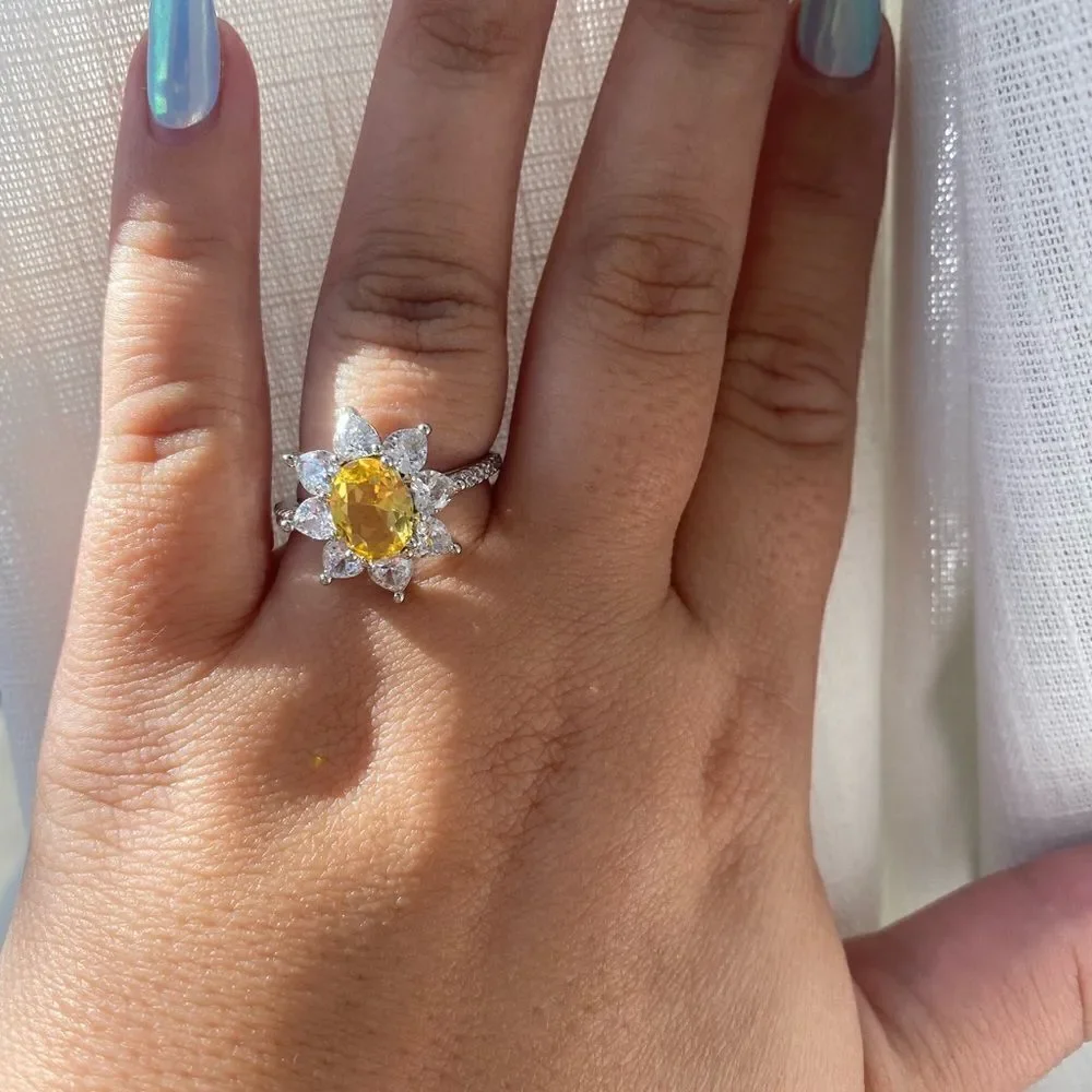 Stunning yellow canary ring